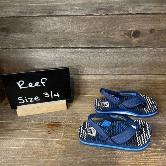 Kids Childrens Baby Reef Sandals Flip Flops Blue Size 3 4 C GUC - Picture 1 of 6